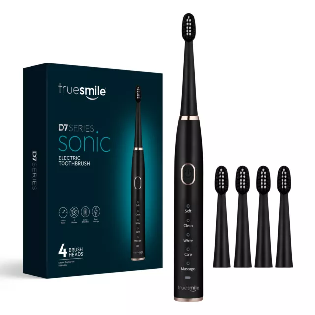 Sonic Electric Toothbrush USB Rechargeable 4 or 8 Tooth Brush Heads Timer 5 Mode 2