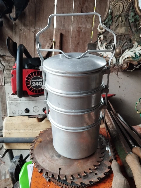 Cantine Gamelle Aluminium – Vintage – Années 1950 – Fabrication Française