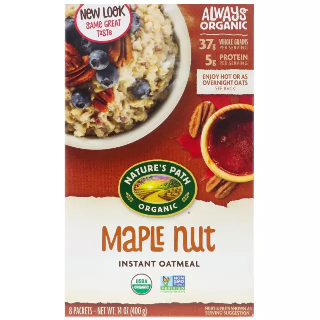 Nature's Path, Organic Instant Oatmeal, Maple Nut, 8 Packets, 14 oz (400 g)