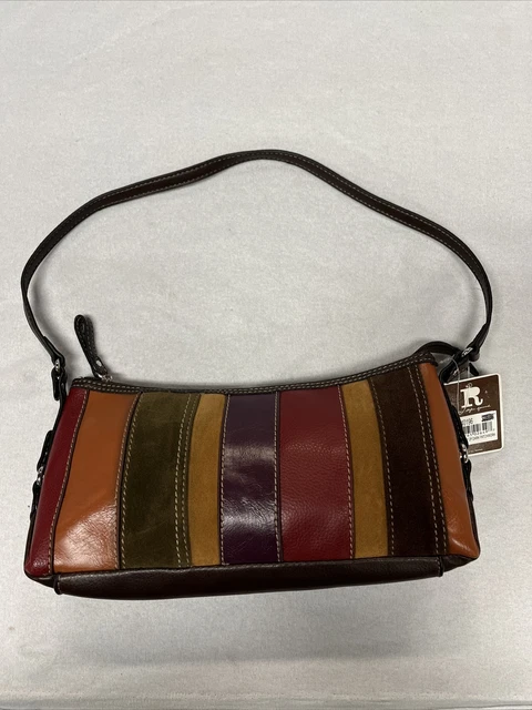 NWT Relic by Fossil Suede Shoulder Bag Handbag Purse Savannah Patchwork 12” x 6”