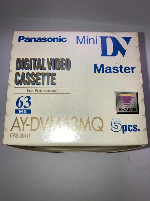 MINI DV Tapes Panasonic Digital Video Cassette 63 ME AY-DVM63MQ (5 PACK)
