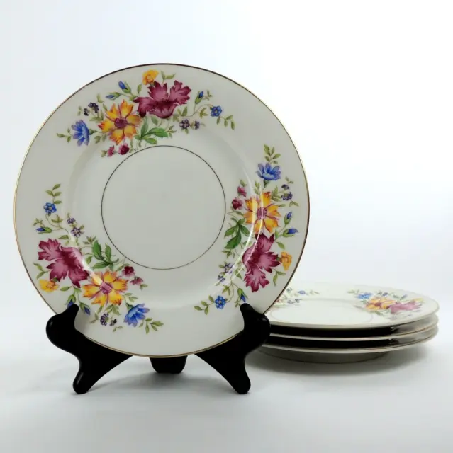 Vintage Eschenbach Baronet China 4 Porcelain Salad Plates Lorna Bavaria Germany