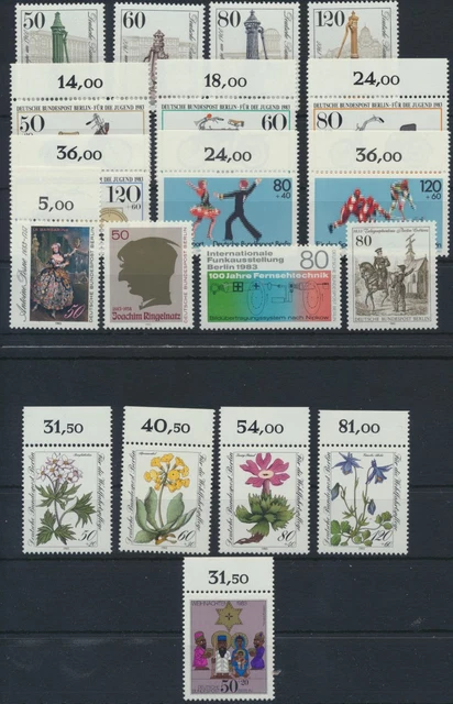 Berlin kompl. Jahrgang 1983 689-707 postfrisch viel Randstücke