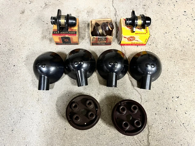 32-36? FORD FLATHEAD V8 NOS Distributor cap & Rotor Lot Helmet inner outer