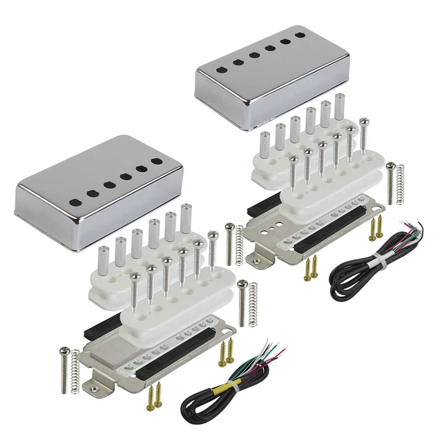 FLEOR Assembled Humbucker Pickup Kit Pickup Bobbin Baseplate Cover for LP Style