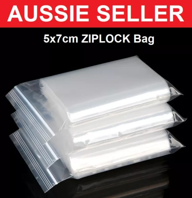 5000 Small 50x70mm 5x7cm Ziplock Zipper Resealable Plastic Bags Reclosable BULK