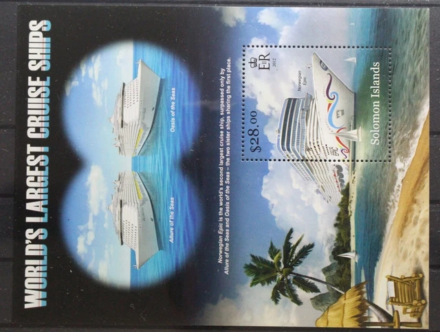 Salomonen Block postfrisch Kreuzfahrtschiffe Schiffe Norwegian Epic #UM212