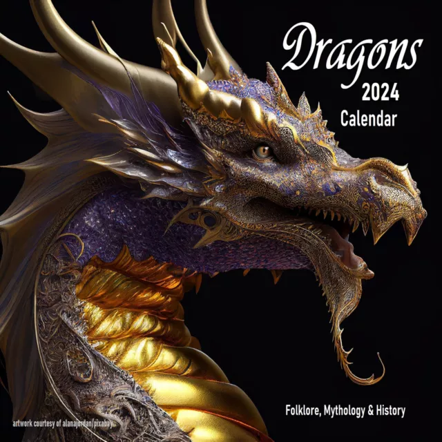 DRAGON CALENDAR 2024 Dragon Pictures Wall Decor Dragons Planner