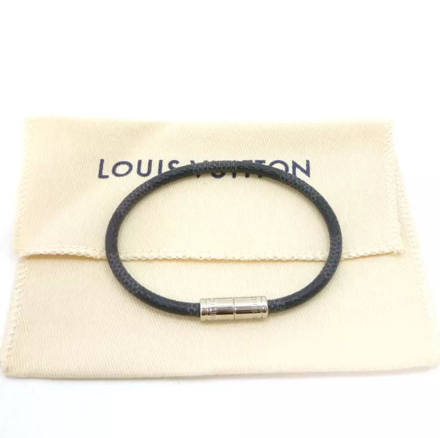 Louis Vuitton Damier Graphite Check It Reversible Bracelet Cuff Bangle 862366
