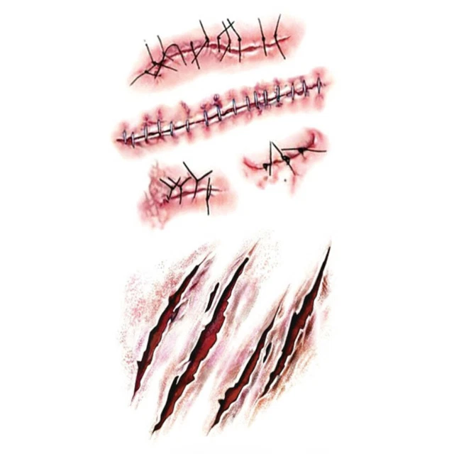 Pegatinas de sangre con cicatrices costra sangrado herida cuerpo cara cicatrices falsas