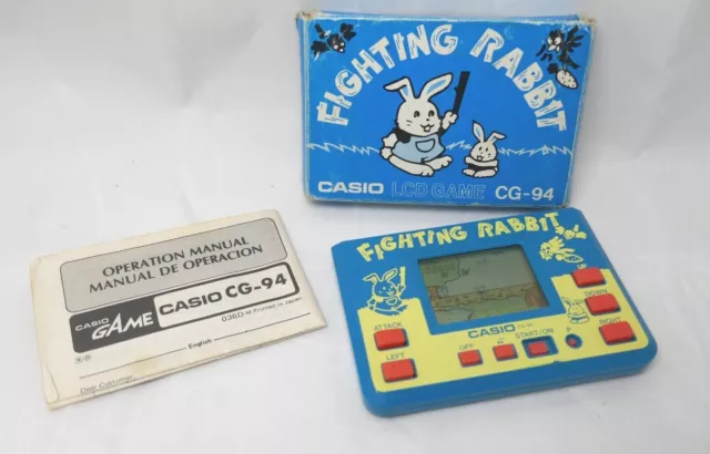 Sehr seltenes Casio Fighting Rabbit CG-94 Handheld Game voll funktionsfähig...