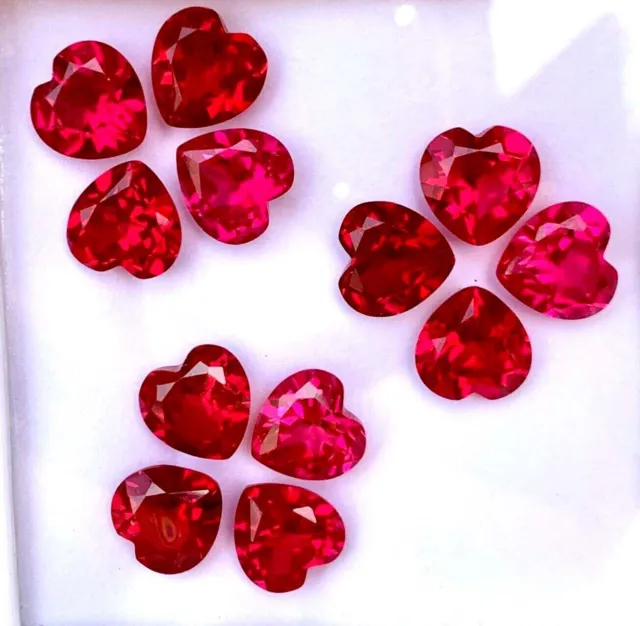 AAA+ Natural impecable Mogok rubí rojo corte corazón piedra preciosa suelta...