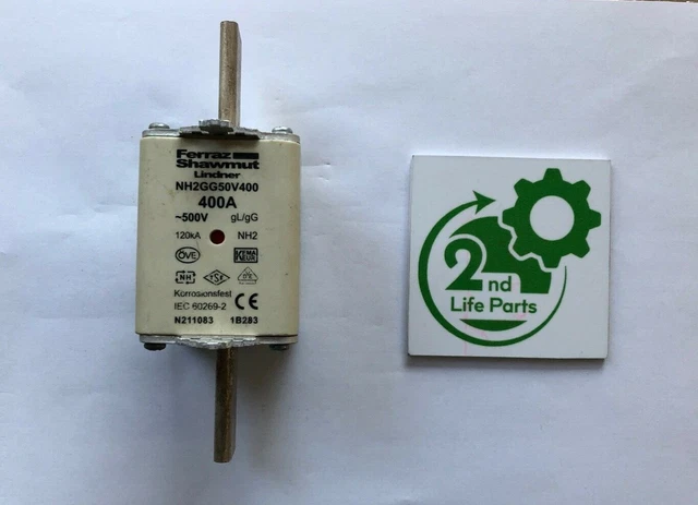 Sécurité Ferraz Shawmut Lindner NH2GG50V400 - Usé - Worldwide Expédition