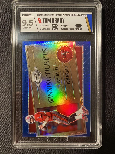 2020 Panini Contenders Optic Winning Tickets Tom Brady Blue #/99 HGA 9.5 Gem MT