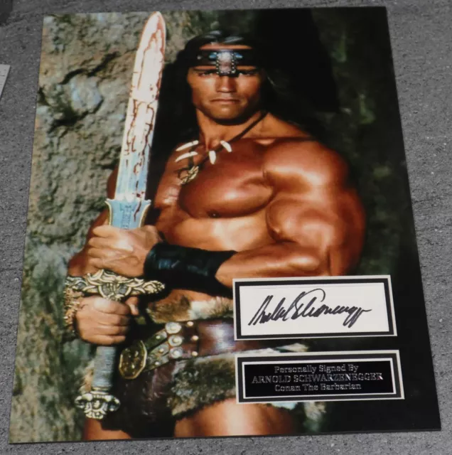 Arnold Schwarzenegger Signed Conan The Barbarian Photo Mount 16x12 Authentic
