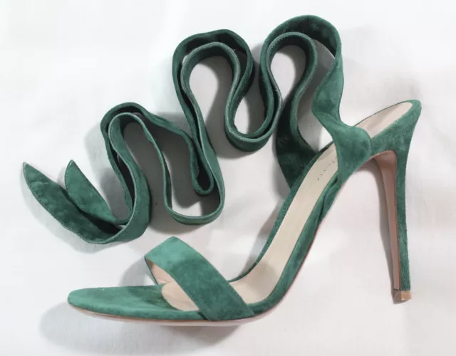 Gianvito Rossi - New $885 Green "Ankle Wrap/Tie" Sandals/Heels (Never Worn!!) 40