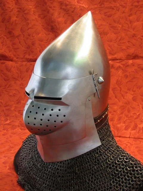 Medieval Pig Face bascinet Helmet 16 Gauge Late 14th to early 15th century