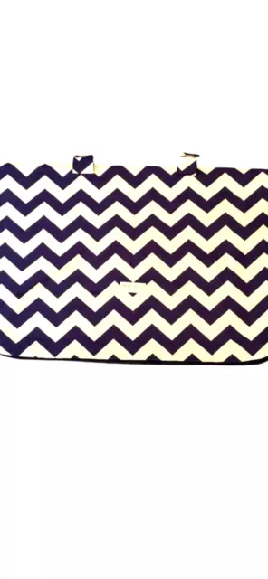 Canopy Couture Originals Car Seat Cover Jagger Minky Lined Blue White Chevron