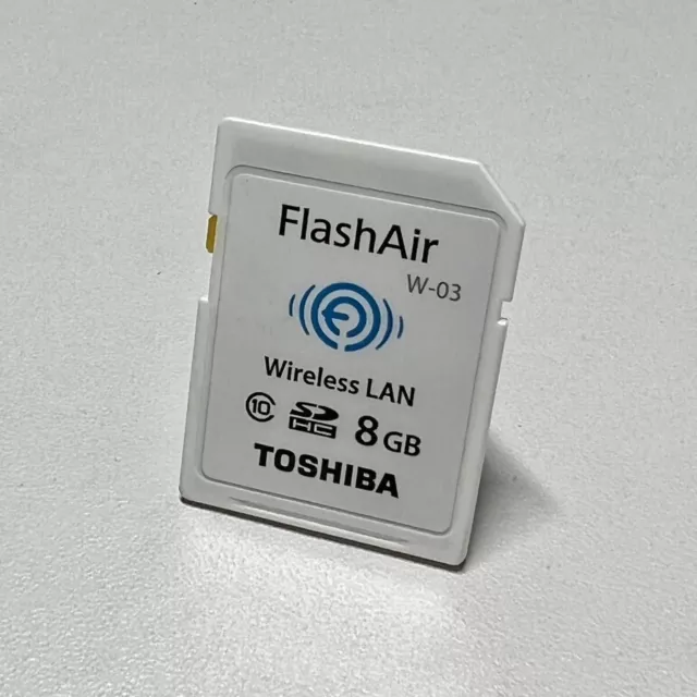 TOSHIBA W-03 FlashAir 8GB Memory Card Good condition Tested/works USED