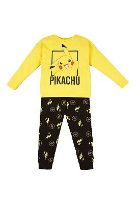 Pokemon Pikachu Pyjamas for Boys Girls, Long Sleeve Pure Cotton Pjs Pika Gifts