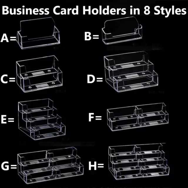 Business Card Holders Acrylic Display Stand Retail Counter & Desk Top Dispensers