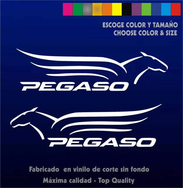 2 x Sticker Vinilo - PEGASO - Pegatina Vinyl Aufkleber - Moto -Car - Custom