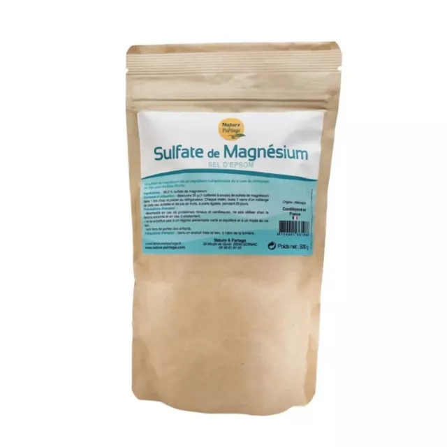 Complément alimentaire Sulfate de magnésium (Sel d'Epsom) en poudre