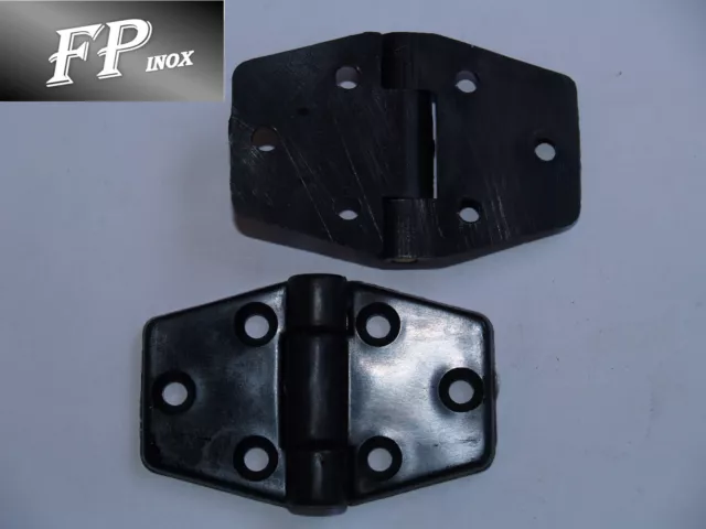 Charnière ( Lot de 2 ) Nylon renforcée Noir 62x40mm