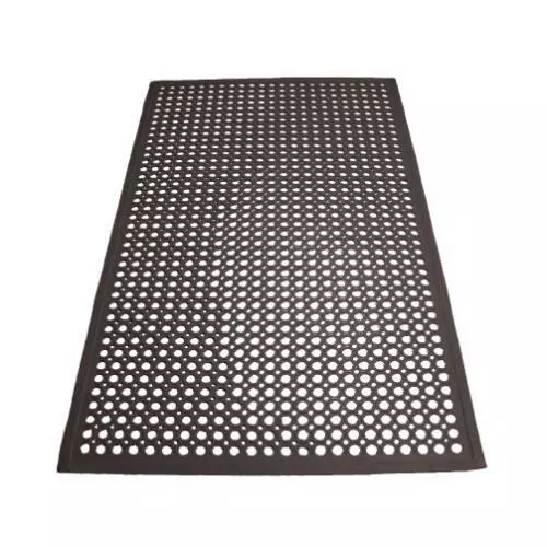 Winco - RBM-35K-R - 3 ft x 5 ft Black Floor Mat
