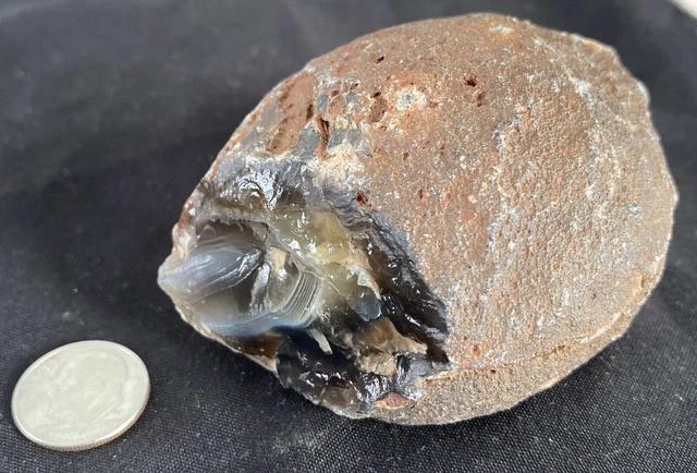 Rare Rough Botswana Agate whole nodule “THE CRACKED ALMOND” 7.2 Ounces B14