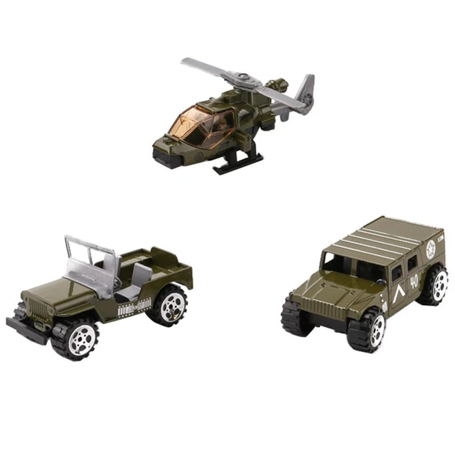 3 Stück  Auto Battefield Auto Hubschrauber Militär Modell Soldat Armee