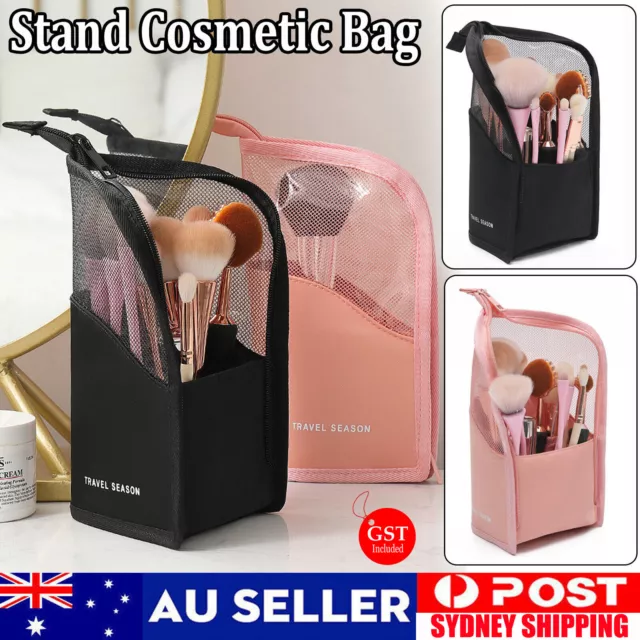 Stand Cosmetic Bag Travel Makeup Brush Holder Organizer Pouch Case Storage Cover