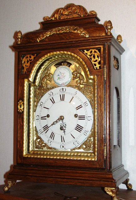 Barock Stockuhr 18. Jhdt. Wecker Schlagwerk Spindelhemmung Signiert Tischuhr Uhr
