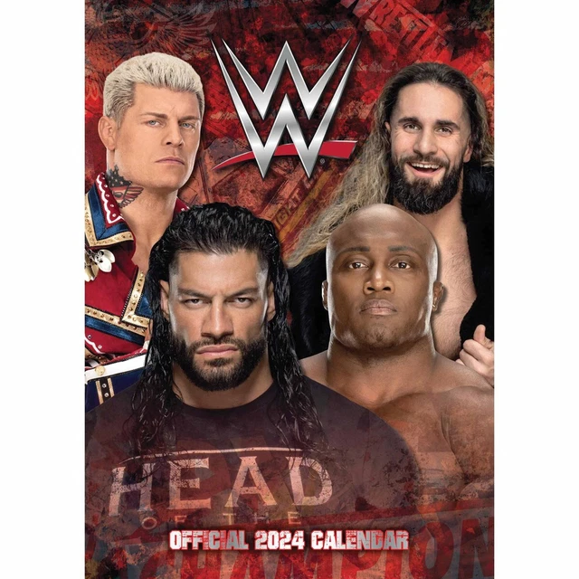 WWE, WORLD WRESTLING Men A3 Calendar 2024 Sport Month To View £10.