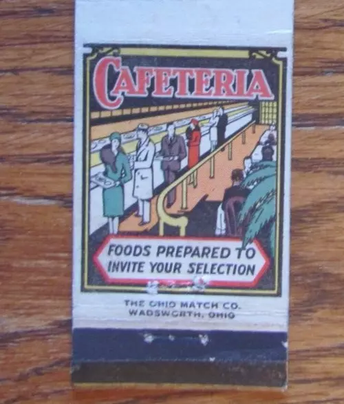 OHIO MATCH MATCHBOOK COVER: HENSHAW CAFETERIA OMAHA, NEBRASKA c1930s MATCHCOVER