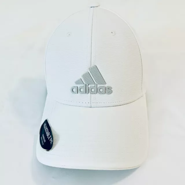 Adidas Mens Decision Cap/Hat White/Clear Adjustable Aeroready 5144152