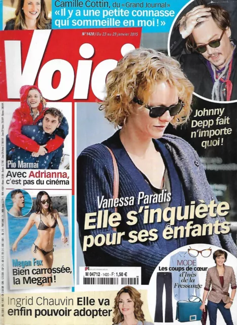 VOICI n°1420 23/01/2015 Vanessa Paradis & Johnny Depp/ Megan Fox/ Ingrid Chauvin