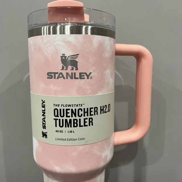 Limited Edition Stanley Quencher H2.0 Stainless Steel Tumbler 40oz Peach Tie Dye