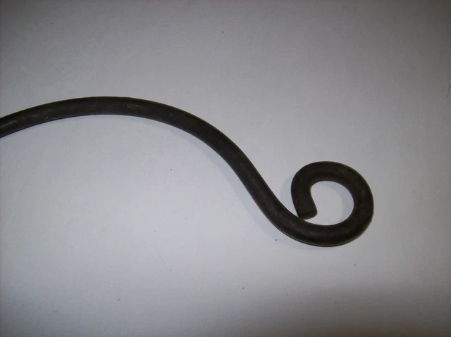 old vintage Cast Iron Hook Plant or Sign Hanger, Rustic Old 8