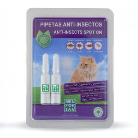 Pipetas antiparasitarias natural MENFORSAN para gatos (2 unidades)