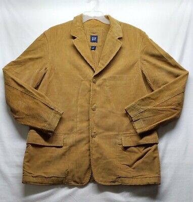 Vintage GAP Corduroy Button Up Jacket Men's XL Tan Beige RN 54023 Y2K