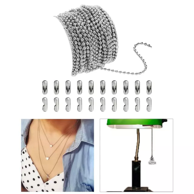 2,4 mm Kugel Perlenkette Perlenkette Ketten Kugelketten für Schmuckherstellung