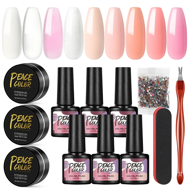 Full Colors Gel Nail Extension Gel Starter Kit UV Builder Nail Kit Gel Polishes
