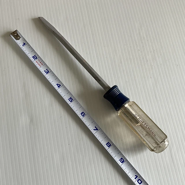 Vintage Craftsman Slotted Flathead Screwdriver Made in USA Anti Roll Handle