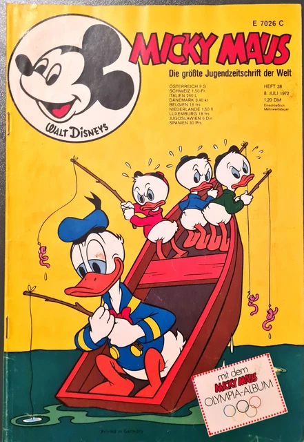 Micky Maus Comic Heft Nr.28 mit SB+GS 1972 Z 1-2 (259