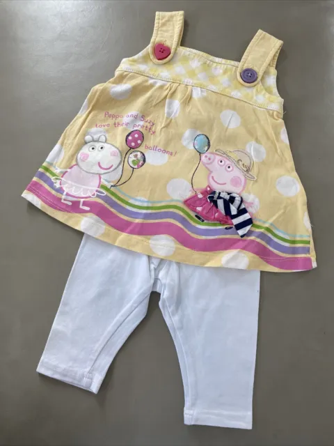 Bambine 2 pezzi outfit Next 3-6 mesi leggings e top Peppa Pig