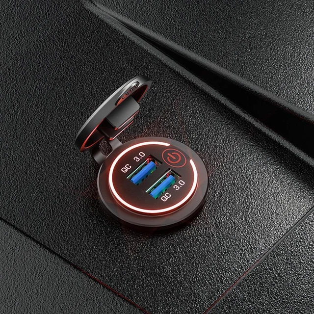 P19-S Dual QC 3.0 USB presa di ricarica rapida USB alimentatore con cavi per