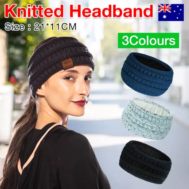 Knitted Knot Headband Head Wrap Ear Hair Band Winter Crochet Turban Women nbm AU