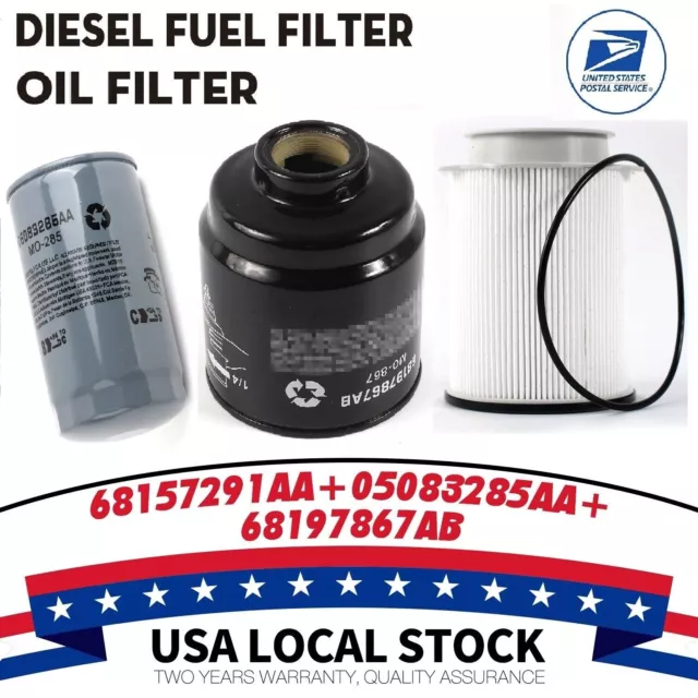 Diesel Fuel&Oil Filter Set for 2016-2018 Dodge Ram 2500 3500 4500 5500 6.7L