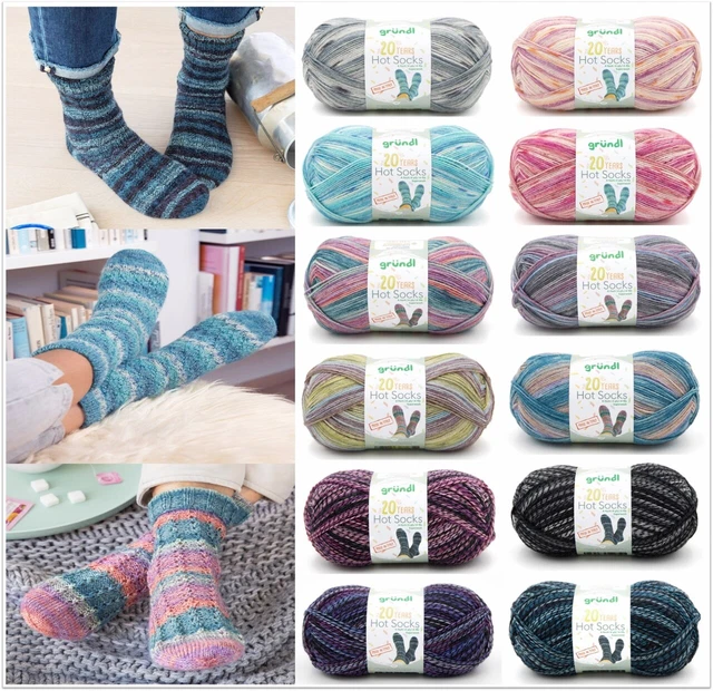 100g Gründl Hot Socks 20 Years 4fach Sockenwolle stricken häkeln GP 69,50€/1kg